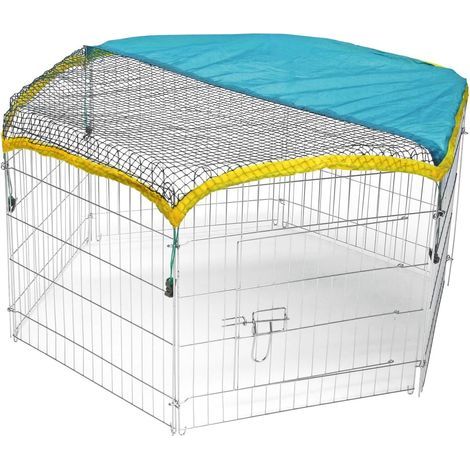 Outdoor Enclosure, Zinc-Coated Panel, Gate Included, Solar Net, For Rabbits and Guinea Pigs (1/3)