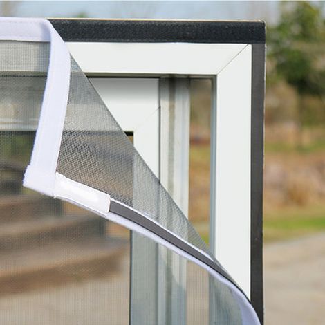 Gray White Mosquito net window white magnetic frame 120x150 cm anti mosquito fly (1/5)