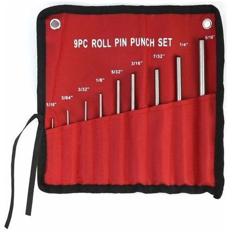 Jeu de 9 Chasses-Goupilles en acier renforcé 1.5mm - 8 mm 1/16"-5/16" avec Sac de Transport (1/5)