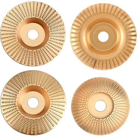 4 Piece Wood Grinding Wheel, Wood Sanding Disc, Tungsten Carbide Wood Grinding Wheels for Shaping, Sanding and Cutting - Compatible with 115mm or 125mm Angle Grinders