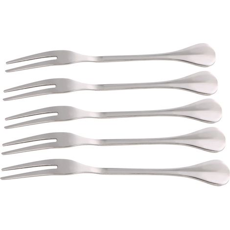 Lot de 5 fourchettes épaisses en acier inoxydable pour barbecue, brochettes de fruits et de snacks à la maison (1/4)