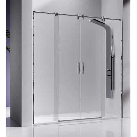 Mampara de ducha frontal 2 Fijos + 2 Puertas Correderas 140  cm SLIM