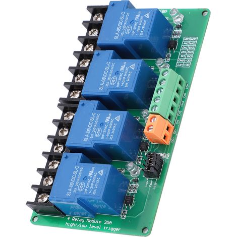 Relaismodul mit 4 Kanälen, automatischer Steuerung, Hoch-/Niedrigpegel-Triggerung, elektronisches Bauteil, 5 V (1/5)