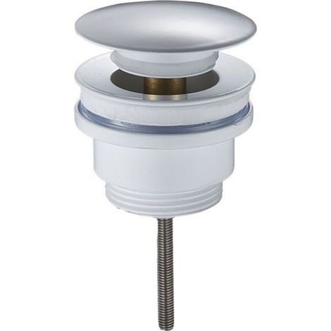 Bonde de vidange ronde à clic-clac modèle standard blanc mat pour évier et lavabo (1/2)