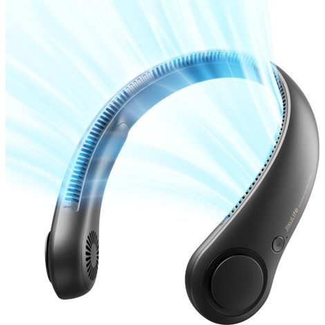 Portable Neck Fan, Hands-Free Bladeless Fan, 5 Speeds, Portable Personal Fan Powered by 4000 mAh Battery, USB Fan - Black (1/5)