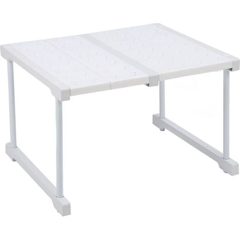 Étagère extensible pour placard de cuisine, support de rangement empilable pour armoire, garde-manger ou comptoir, ajustable de 37 à 48 cm (1/5)