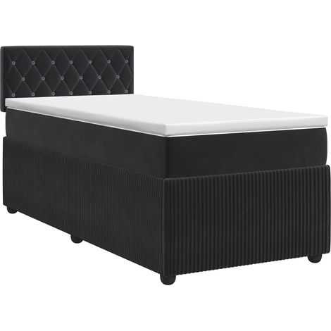 Cama box spring con colchón Negro 90 x 190 cm Terciopelo vidaXL (1/5)