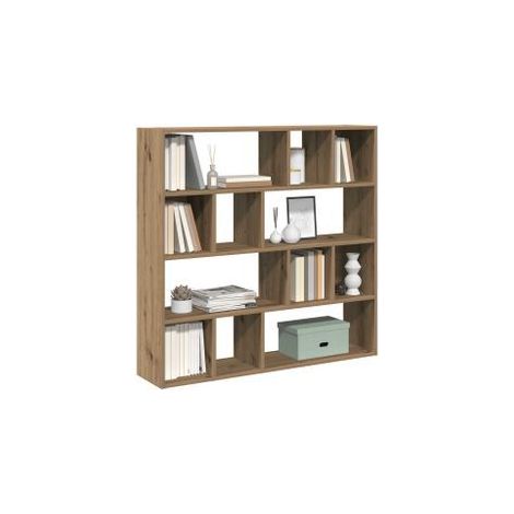 Bibliothèque séparateur en bois Vogua 105cm - Moderne et polyvalente-Marron clair (1/5)