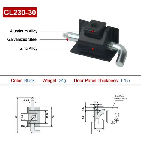 (CL230-30-HS-1-1.5-A-1PCS) Charnière de porte d'armoire électrique CL230, charnière à goupille détachable en acier inoxydable Charnière de porte d'armoire électrique CL211 (1/5)