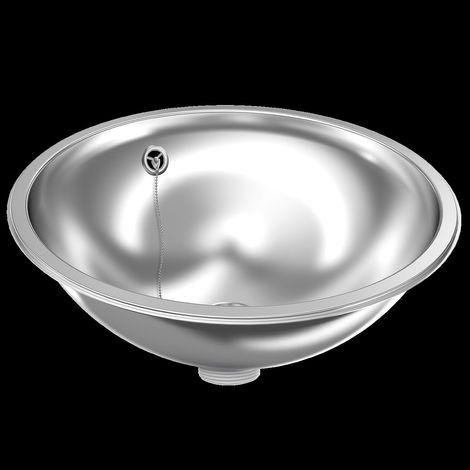 KWC Rundbecken, RONDO, Edelstahl, Hochglanz, 456x165 mm, Überlauf, Ab-u.überlaufgarn (1/2)
