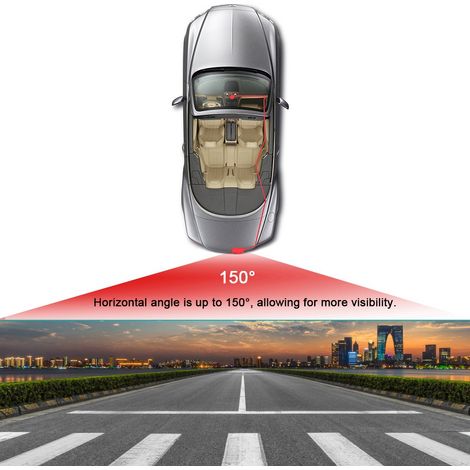 Caméra de recul HD grand angle 150° avec vision nocturne, filaire ou sans fil RCA, objectif CCD HD, objectif 150°. (1/5)
