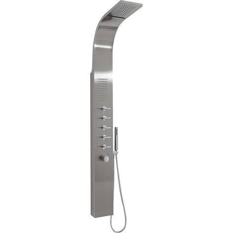 Hudson Reed – Colonne de douche hydromassante 165cm – Laiton massif – Douche pluie et buses de massage – Finition chromée – Technologie anti-brûlures