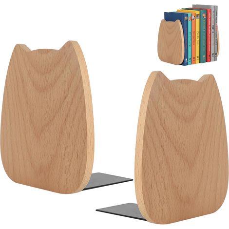 Serre Livre, Cale Livres, Bloc Livre Etagere en Hêtre (1/5)