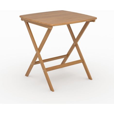 Table de jardin pliante carré en bois d'acacia huilé 2 personnes - Siquijor