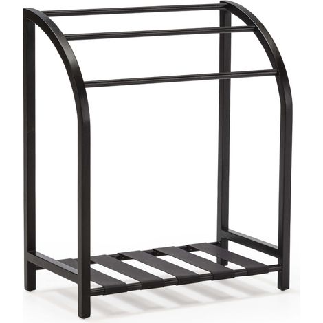 Toallero 76X40X91 Madera Negro/Cuero (1/3)