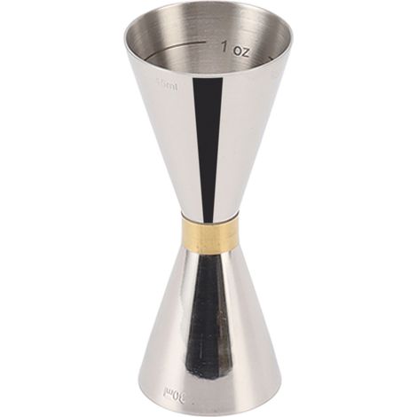 Doseur à cocktail double en acier inoxydable 304 avec graduation, idéal pour les fêtes à la maison (couleur originale). (1/5)