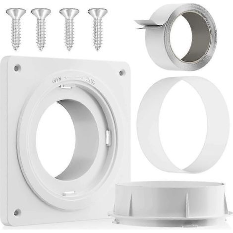 Raccord de sécheuse, kit de conduit d'évacuation de sécheuse à verrouillage par rotation avec système de connexion rapide, plaque murale compatible avec les conduits de 4 pouces-AquaForge (1/5)