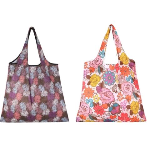 Sac Tote Pliable - 15 kg - En Polyéthylène Téréphtalate Recyclé - Imperméable - Pour Courses Épicerie - 2 Pièces (1/5)