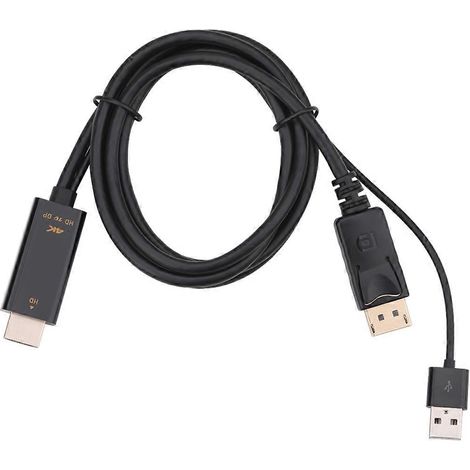 Adaptateur convertisseur HDMI vers DisplayPort 4K 60 Hz pour PC avec câble USB 2.0 de 1,8 m (1/5)