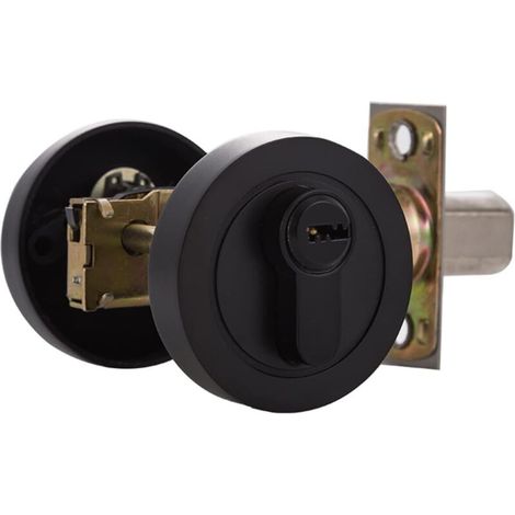 Serrure de porte à cylindre unique en alliage d’aluminium avec clé   Serrure de sécurité pour portes intérieures et extérieures.