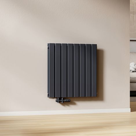 EMKE Radiateur Eau Chaude Mural Double Panneau, Connexion Latérale G1/2, 826W, Anthracite 63×62 cm (1/5)