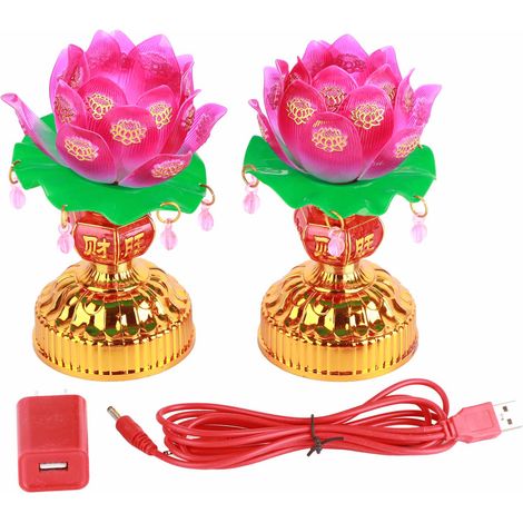 Lampe Lotus LED avec Gravure, Alimentation USB, Éclairage Transparent pour Décoration Maison - 15x7.5cm (1/5)