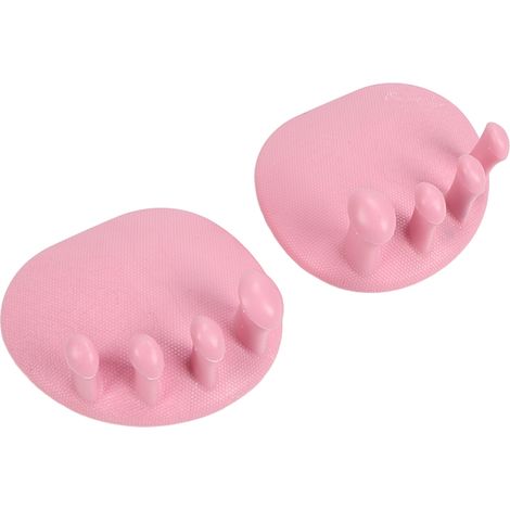 Correcteur d'orteils en silicone avec semelles adhérentes, design pointillé 30° - 2 pièces rose (1/5)