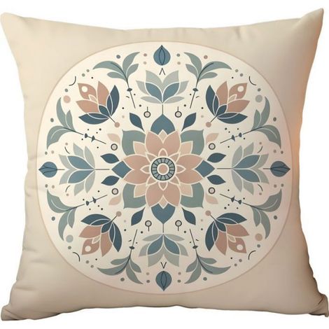 Taie D Oreiller - Mandala - 45 X 45 Cm - Polyester - Pour Canape Chambre Salon Bureau - Lot De 4 (1/5)