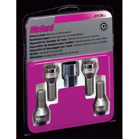4 VIS ANTIVOL SU MCGARD M12X1.5/ R12/ LONG. 20.6MM/ Ø17MM