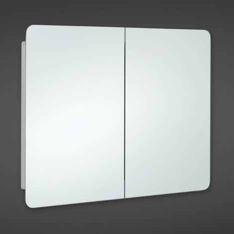 RAK Duo Mirrored Bathroom Cabinet 600mm H x 800mm W - Stainless Steel (1/4)