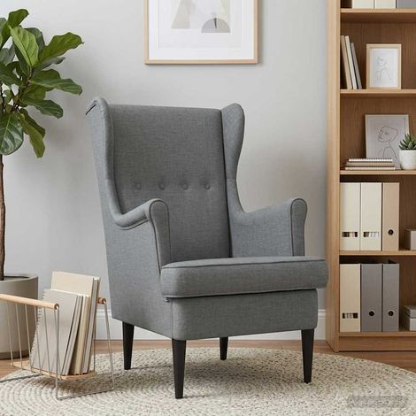 vidaXL Fauteuil Gris foncé Tissu (1/5)