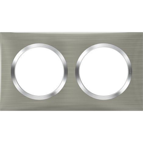 Piastra doppia Dooxie, LEGRAND, acciaio inossidabile spazzolato Legrand