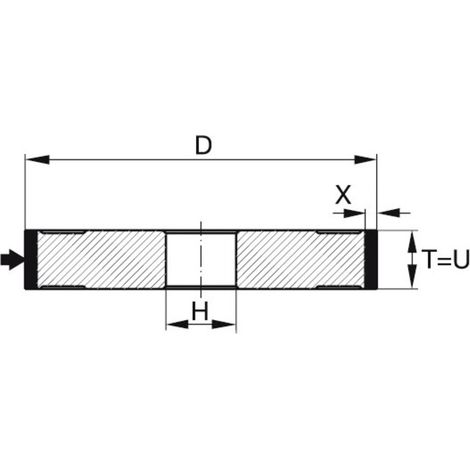 TYROLIT Meule assiette diamant D x T x H (mm), 100 x 10 x 20, Type : D126