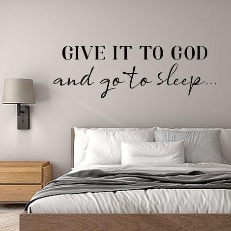 Sticker mural « Remets-le à Dieu », citation inspirante amovible pour la décoration intérieure (salon, chambre, cuisine). (1/5)