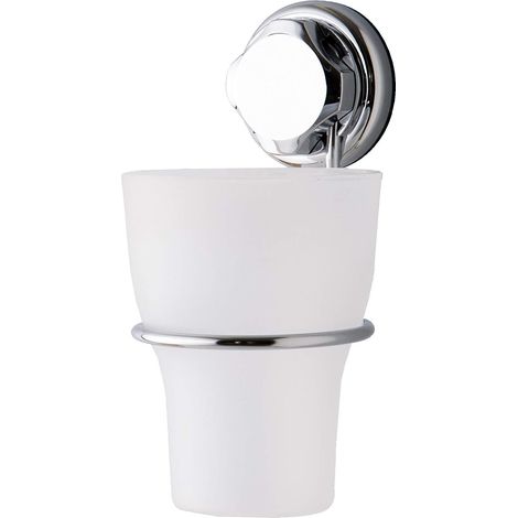 Porte-brosses à dents à ventouse Bestlock chrome - COMPACTOR - 8 x 11 x H.15.5 CM - Argent (1/2)