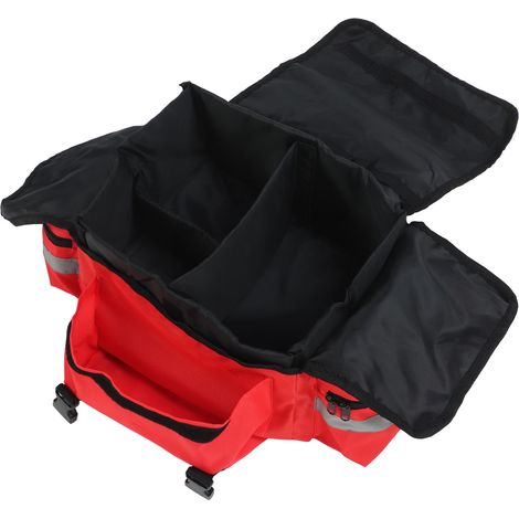 Sac de premiers secours grande capacité, sac d'urgence pour pompiers avec bandoulière, rouge (1/5)