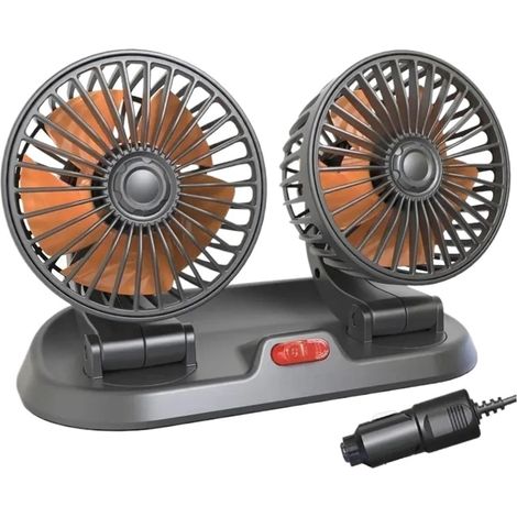 Ventilateur Double Tête Rotatif 360 Degrés Voiture USB/12V/24V (1/5)