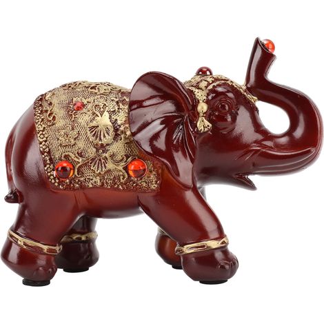 Statue d'éléphant en résine durable, mignonne et élégante, symbole de richesse, décoration d'angle pour la maison, la chambre ou le bureau. (1/5)