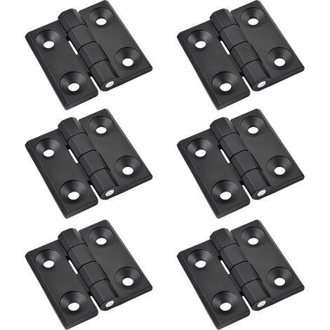 Juego de 6 bisagras plegables para puertas, cierres de bisagra de liberación rápida, 44 cm, para dormitorio, armario, aleación de zinc, negro. (1/5)