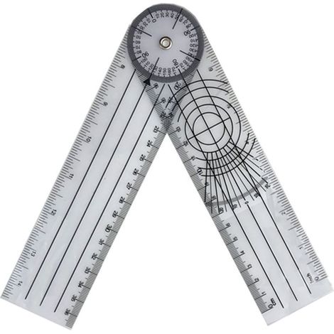 Klappbarer Winkelmesser aus Kunststoff, 140 mm (5,5 Zoll), mattiert, für geometrische Messungen mit mehreren Winkeln (1/5)