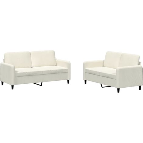 Maison Exclusive - Set di Divani 2 pz Crema in Velluto