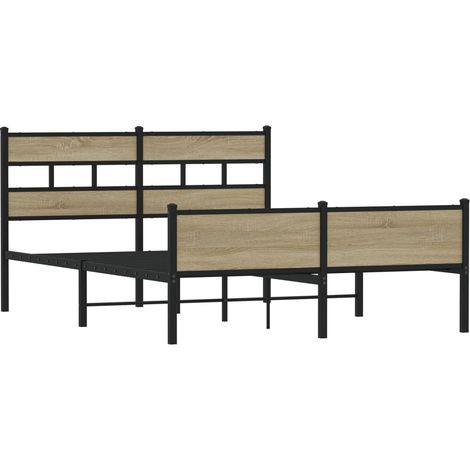 Estructura de cama sin colchón madera roble Sonoma 140x190 cm vidaXL