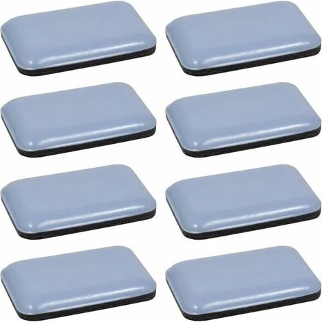 35 x 25 mm, 8 rechteckige, selbstklebende Teflon-Gleiter zum Schutz von Böden, Parkett, Stuhlbeinen und Möbeln