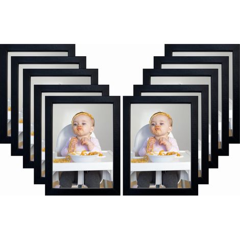 Set di 10 cornici portafoto 10x15 cm, nere, BD art