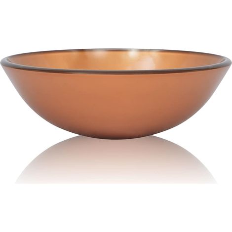 Maison Exclusive - Lavabo Verre trempé 42 cm Marron (1/4)