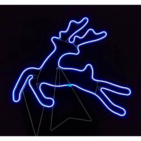 Jumping Reindeer Rope Light Silhouette-blue 69 x 58cm (1/5)
