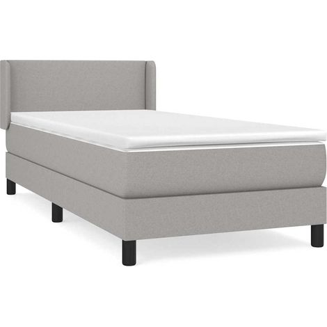 Maison Exclusive - Boxspringbett mit Matratze Hellgrau 90x190 cm (1/5)