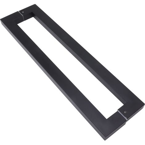 Poignée de porte carrée à coude simple, à cadre et à angle droit, pour portes en bois et en aluminium, noir mat (1/5)