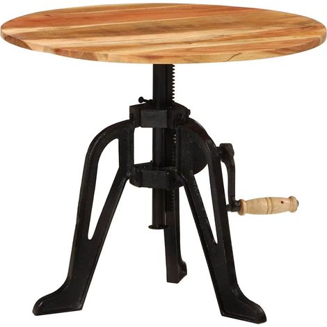 vidaXL Beistelltisch 60x(42-62) cm aus massivem Akazienholz und Gusseisen (1/5)