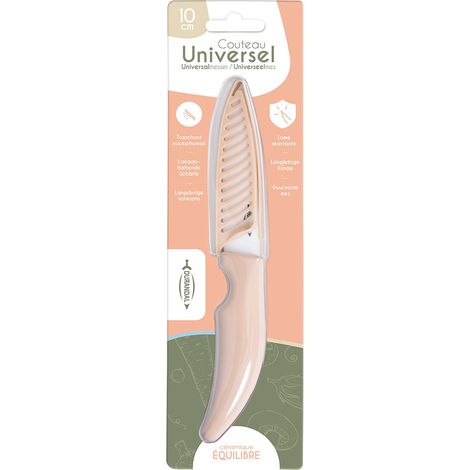 Durandal - Couteaux de cuisine en céramique avec étui, 4 tailles de lames - Découpe, épluche et tranche viandes, légumes, fruits